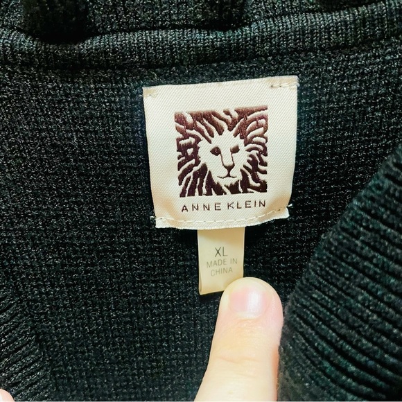 Anne Klein Black and White Long Sleeve Sweater Dress XL X-Large - Picture 4 of 9